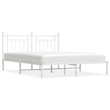 Metal Bed Frame without Mattress with Headboard White 180x200cm 353590
