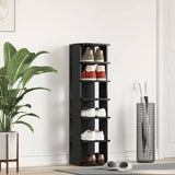 Shoe Cabinet Black Oak 25x27x102 cm Engineered Wood 862066