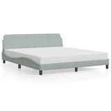 Bed Frame "Dover" Light Grey 180x200 cm Super King Velvet 373336