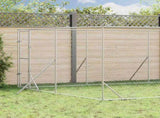 Outdoor Dog Kennel Silver 4x8x2 m Galvanised Steel 3190456