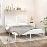 Bed Frame White Solid pine wood Double Durable Bed Frame 3104619