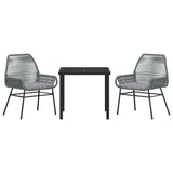 Garden Dining Set with Cushion 3 pcs Grey Poly Rattan 3380883