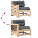Garden Armrest Sofa with Cushion Solid Wood Pine 844914