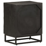 ZNTS Bedside Cabinet Black 40x30x50 cm Solid Wood Mango and Iron 372004