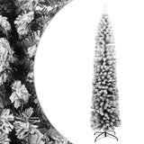 Fake Xmas Tree Green with White Snow Flocking PVC, Steel Slim 320955
