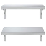 Wall Shelves 2 pcs 50x30 cm Silver Stainless Steel 3214509
