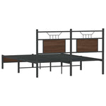 Bed Frame without Mattress Brown Oak 140x200 cm Engineered Wood 4106999