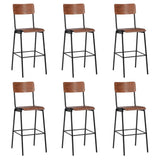 Bar Chairs 6 pcs Solid Plywood Steel 3054563