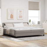 Box Spring Bed with Headboard Manual Taupe 200 x 200 cm Fabric 3341066