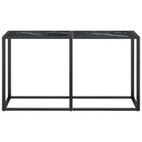 Console Table Black Marble 140x35x75.5cm Tempered Glass 331677