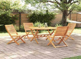 Garden Dining Set Folding 5 pcs Brown Solid Acacia Wood 3375706