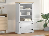 Highboard White 74 x 38 x 170 cm Solid Pine Wood 42024950