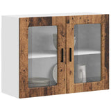 Kitchen Wall Cabinet with Glass Door Porto Old Wood 854095