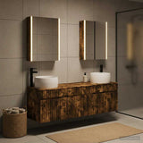 Bathroom Cabinet Set 5 pcs Smoked Oak Engineered Wood 3406651