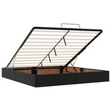 Ottoman Bed Frame without Mattress Black Super King Faux Leather 3310831