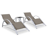 Sun Lounger Taupe Textilene, Aluminium, Steel Standard 310538