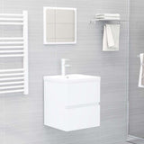 Sink Cabinet with Built-in Basin White Engineered Wood 3071621