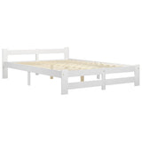 Bed Frame without Mattress White Solid Pine Wood 180x200 cm Super King 322003