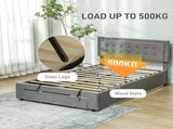 Double Size Ottoman Bed Frame, with Front Drawer - Grey T3398P378115