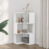 Corner Bookcase 3-Tier White 50x50x102 cm Engineered Wood 852591