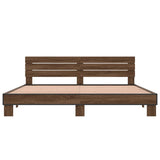 Bed Frame without Mattress Brown Oak 200x200 cm 3280131