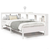 Bookcase Bed without Mattress White 100x200 cm Solid Wood Pine 3324428