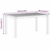 Garden Dining Set 7 pcs Black Solid Acacia Wood 3365520