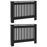 Radiator Cover 2 pcs Black 112 x 19 x 81.5cm Engineered Wood 3403229