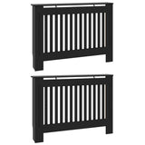 Radiator Cover 2 pcs Black 112 x 19 x 81.5 cm Engineered Wood 3403229