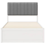 Bed Frame with Upholstered Headboard Light Grey 100 x 200 cm 877793