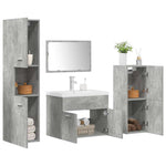 ZNTS 5 Piece Bathroom Furniture Set Concrete Grey Engineered Wood 3324896