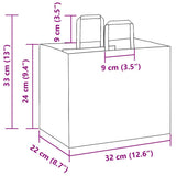 Paper Bags 250 pcs with Handles Pink 32x22x24 cm 4101903