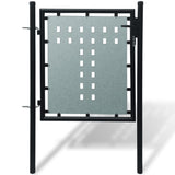 Black Single Door Fence Gate 100 x 150 cm 141685