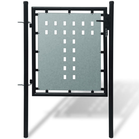 Black Single Door Fence Gate 100 x 150 cm 141685