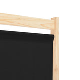 5-Panel Room Divider Black 200x170x4 cm Fabric 248185