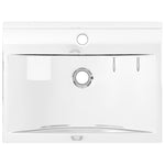 Wash Basin with Overflow 60x46x16 cm Ceramic Silver 143502