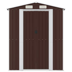 ZNTS Garden Shed Dark Brown 192x440x223 cm Galvanised Steel 3147463