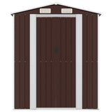 ZNTS Garden Shed Dark Brown 192x440x223 cm Galvanised Steel 3147463