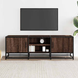 TV Cabinet Brown Oak 120x35x41 cm Engineered Wood and Metal 848843