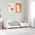 ZNTS Bed Frame without Mattress White 90x200 cm Solid Wood Pine 850777