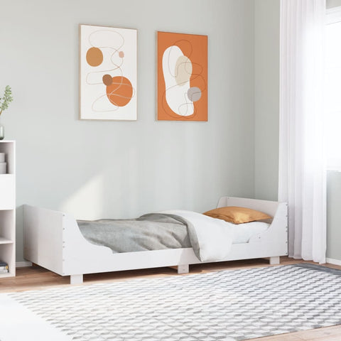 ZNTS Bed Frame without Mattress White 90x200 cm Solid Wood Pine 850777