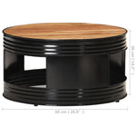 ZNTS Coffee Table Black 68x68x36 cm Solid Acacia Wood 321933