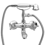 2-Handle Bathtub Faucet + Hand Shower Diverter Chrome Retro 146491