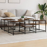 Coffee Table Smoked Oak 121x121x40 cm Engineered Wood 839070