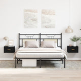 ZNTS Wall-mounted Bedside Cabinet Black oak Particle board Small 862112
