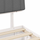 Bed Frame with Upholstered Headboard Light Grey 150 x 200 cm 877483
