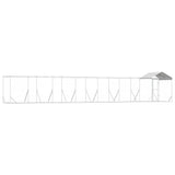Outdoor Dog Kennel with Roof Silver 14x2x2.5 m Galvanised Steel 3190469