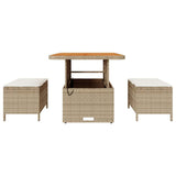 Garden Dining Set Beige Poly Rattan 42007913