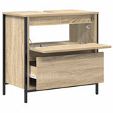 Bathroom Basin Cabinet with Drawers Sonoma Oak 60x34.5x60 cm 861883