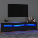 TV Cabinet with LED Lights Black 195x35x40 cm 3152739